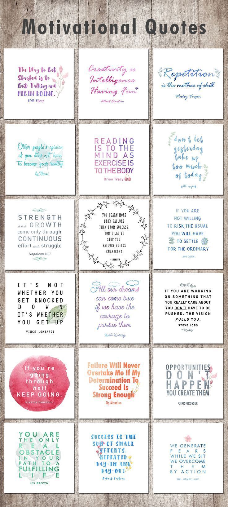 Six Printable Inspirational Quotes