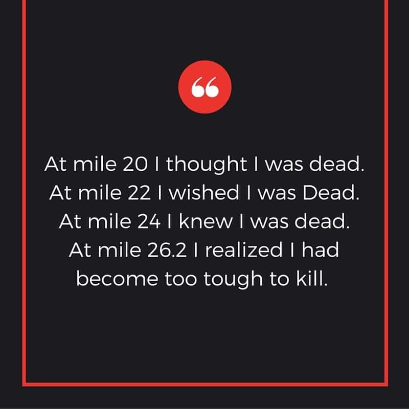 Inspirational marathon quote