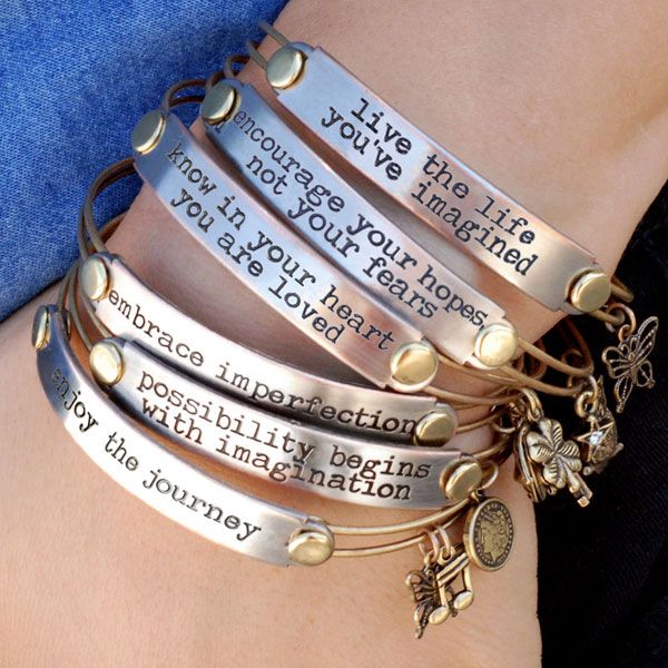 Note To Self Inspirational Lead-Free Pewter Cuff Bracelet | Metal