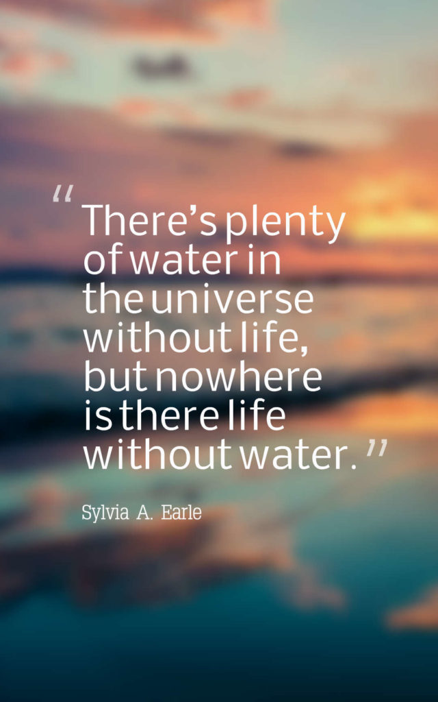 There’s plenty of water in the universe without life but nowhere is there life without water.