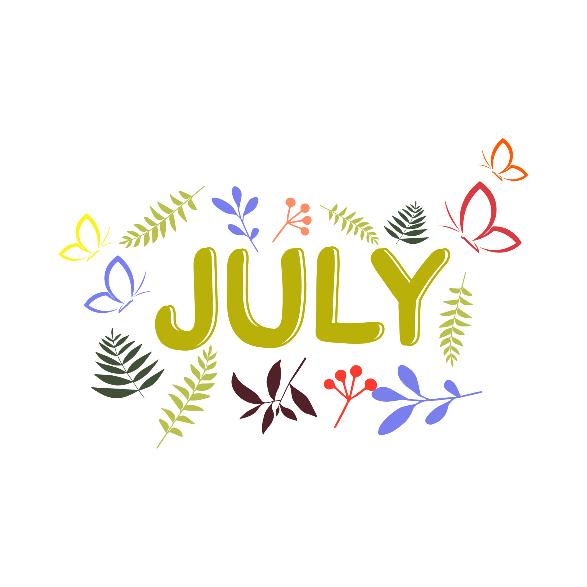 Hello July Vector Art