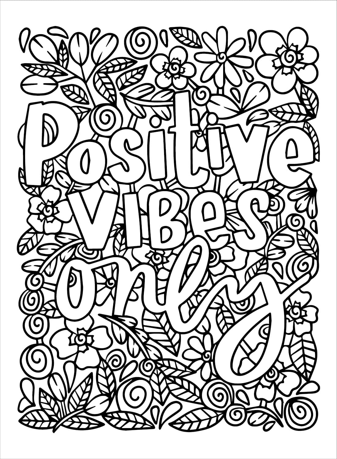 Inspirational Quotes Art Coloring Page