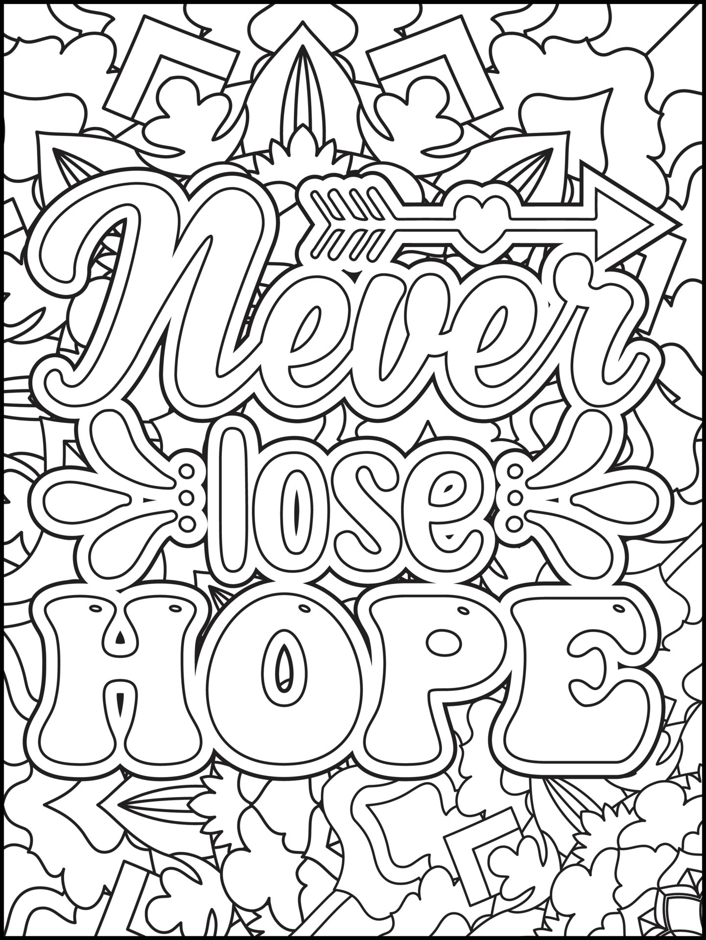 Motivational quotes coloring page