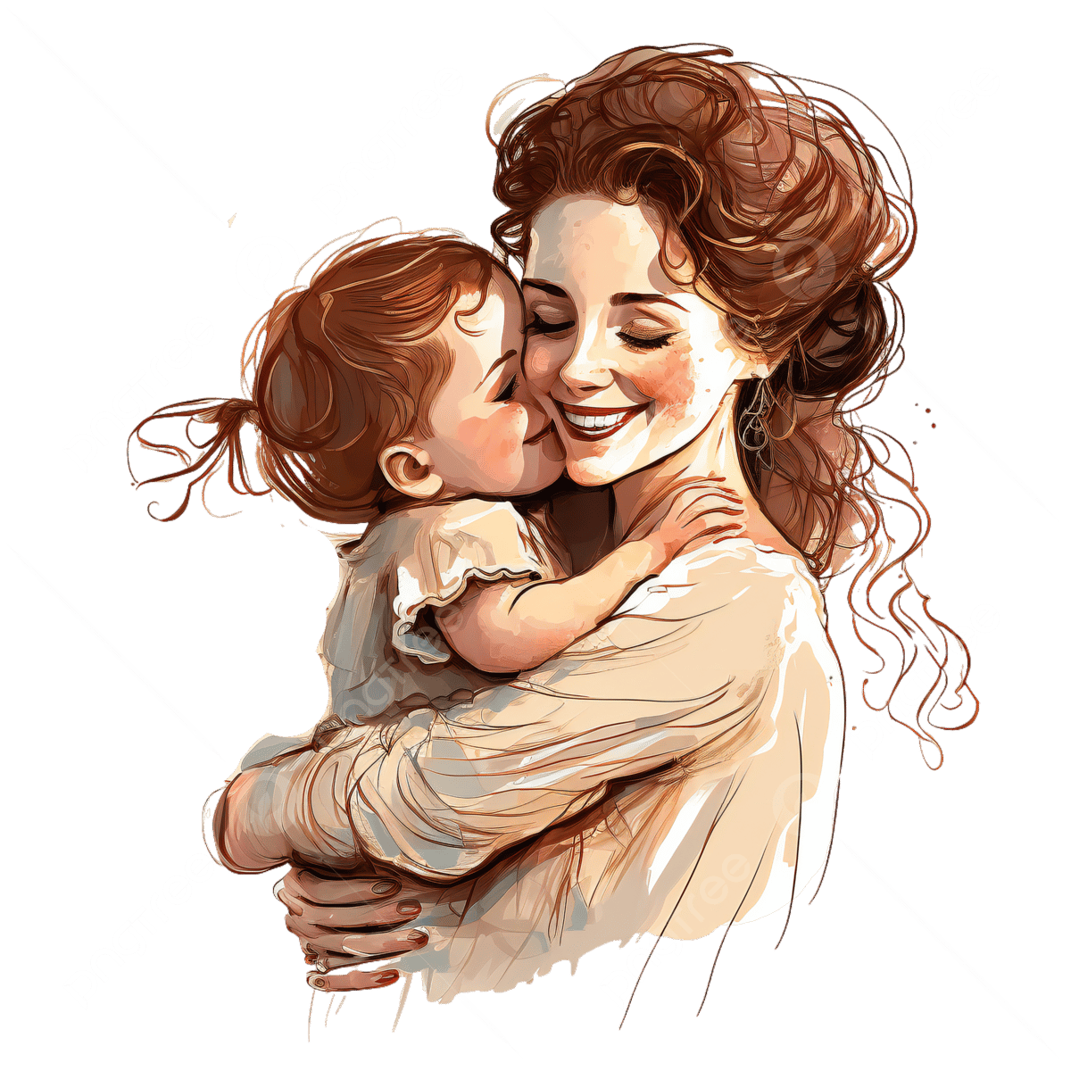 Mother And Daughter Romantic Pattern