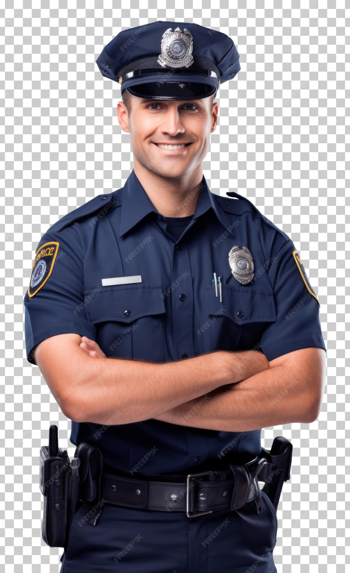 Police Officer Policeman Isolated on Transparent Background